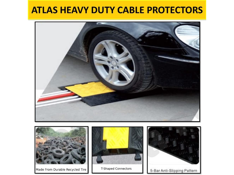 ATLAS Cable Protector Ramp | Heavy-Duty Cable Protector | Rubber Cable ...