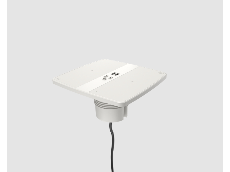 Byrne HQ Wireless Charger, Power Outlet and USB Desk Grommet