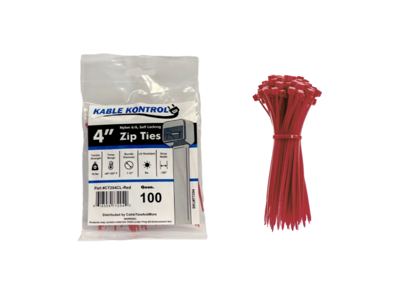 Cable ties 370x7,6mm RED (100 pcs.)