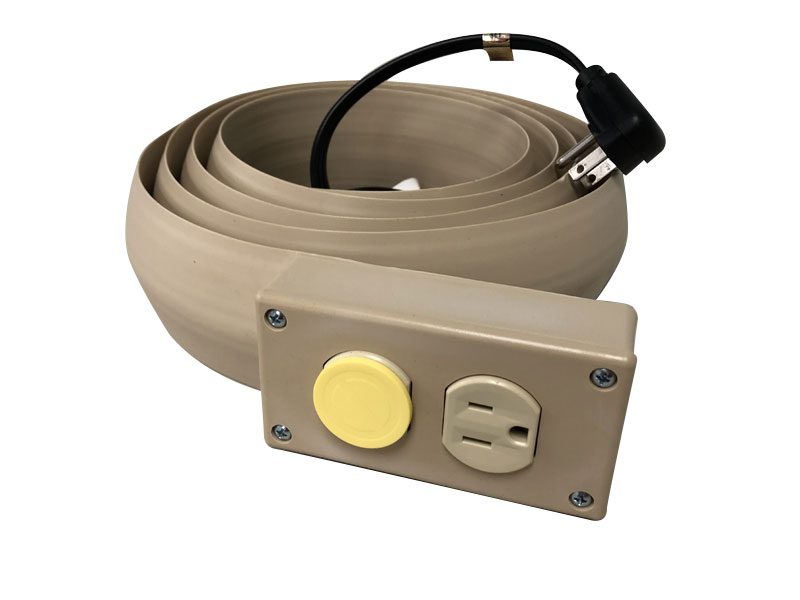 Electrical Extension Cord Cover With Duplex - 4 ft Long - Beige