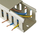 Grey PVC closed slot wire duct