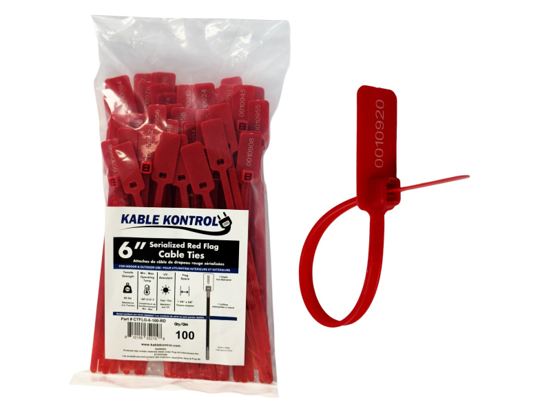 Kable Kontrol® Serialized Flag Identification Numbered Cable Zip Ties