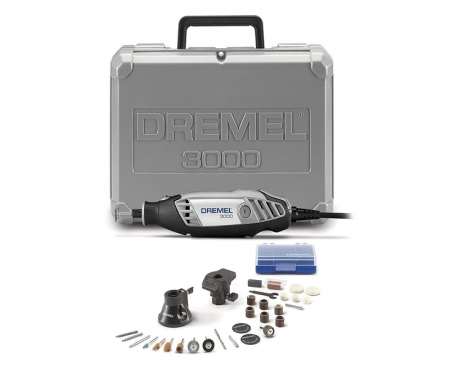 Dremel 3000 Corded Electric Variable Speed Rotary Tool Value Pack with 25  Accessories, 2 Attachments, and 52 Bonus Accessories (Black, Gray)