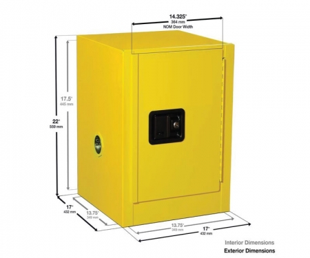 Eagle Flammable Liquid Safety Storage Cabinet Bi-fold self-closing