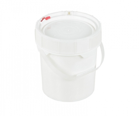 6.5 Gallon Tall Plastic Buckets with Screw Lids - UN Rated, White