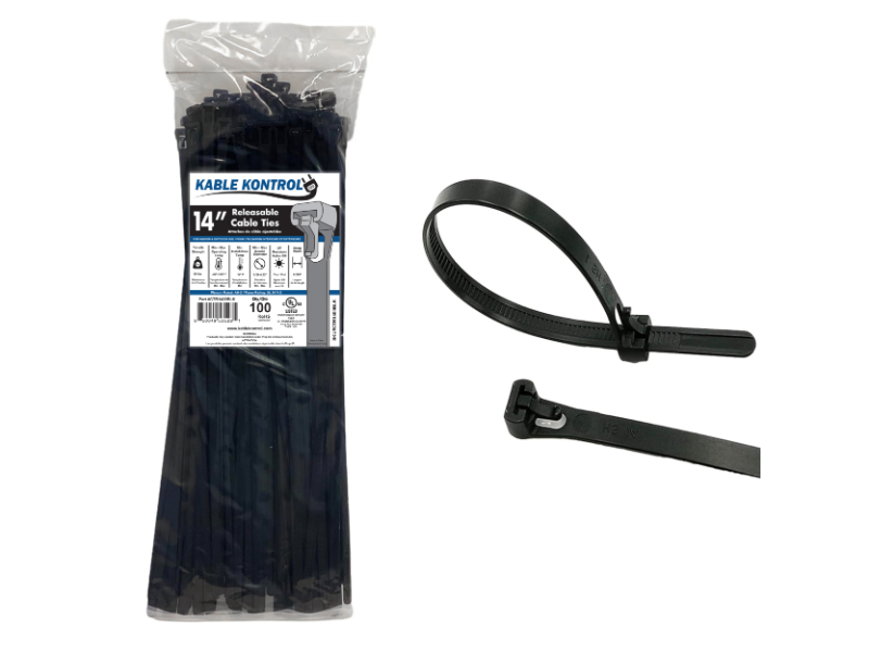 100 Pcs Velcro Cable Ties, Cable Ties Reusable, Black Adjustable