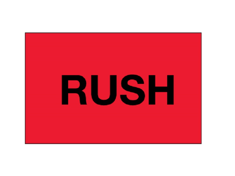 Rush Fluorescent Red Labels