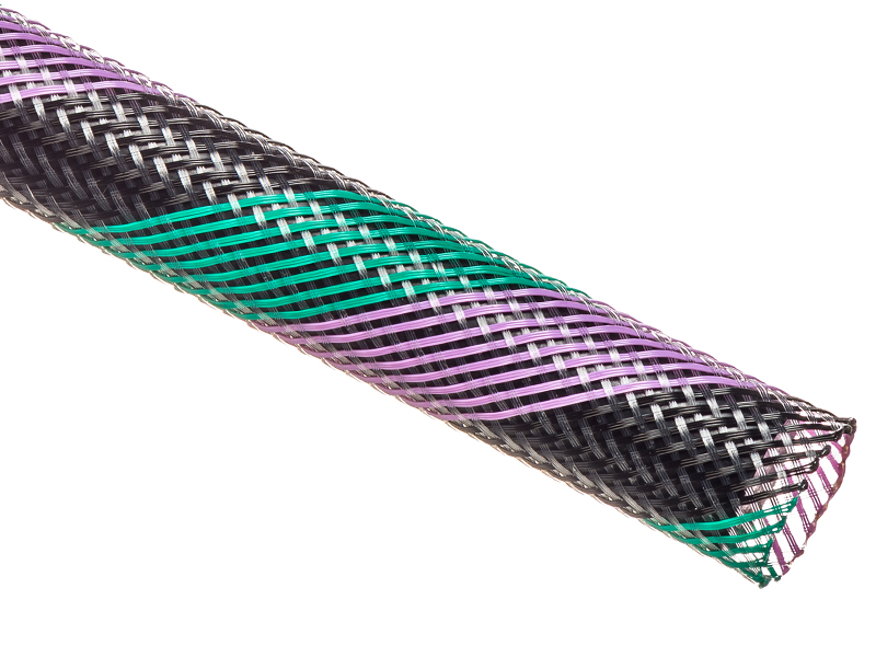 Techflex® Flexo® PET Expandable Braided Sleeving - 3/4 Inside Diameter -  25' Long Spool - Dark Purple