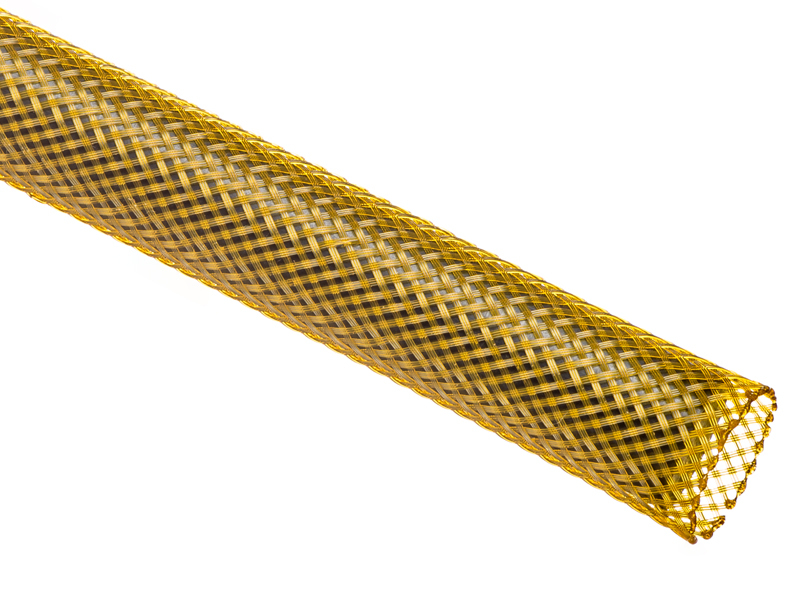 Techflex® Flexo® PET Expandable Braided Sleeving - 1/2 Inside Diameter -  25' Long Spool - Uptown Gold